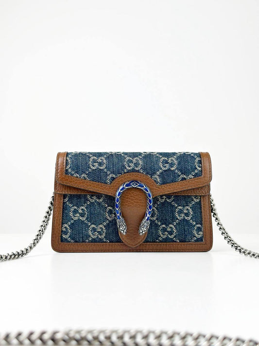 GUCCI DIONYSUS DENIM SUPER MINI CROSSBODY BAG