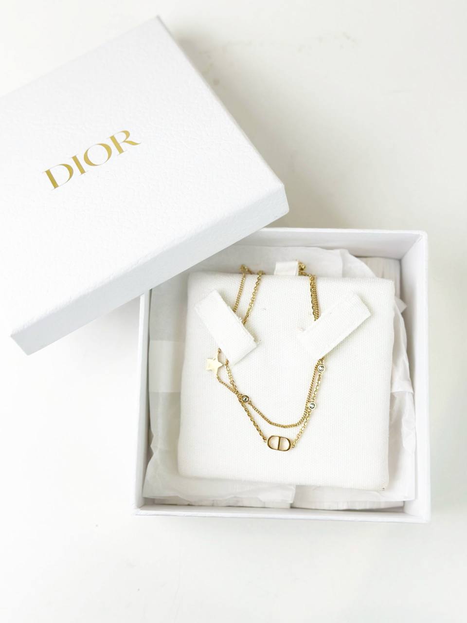 DIOR PETIT CD DOUBLE NECKLACE GHW
