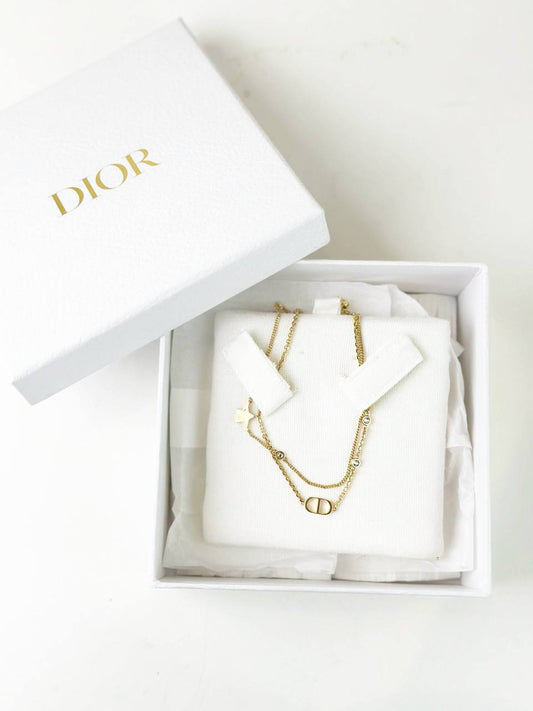 DIOR PETIT CD DOUBLE NECKLACE GHW