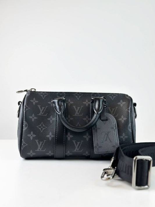 LOUIS VUITTON KEEPALL 25 BANDOULIERE MONOGRAM ECLIPSE CROSSBODY BAG