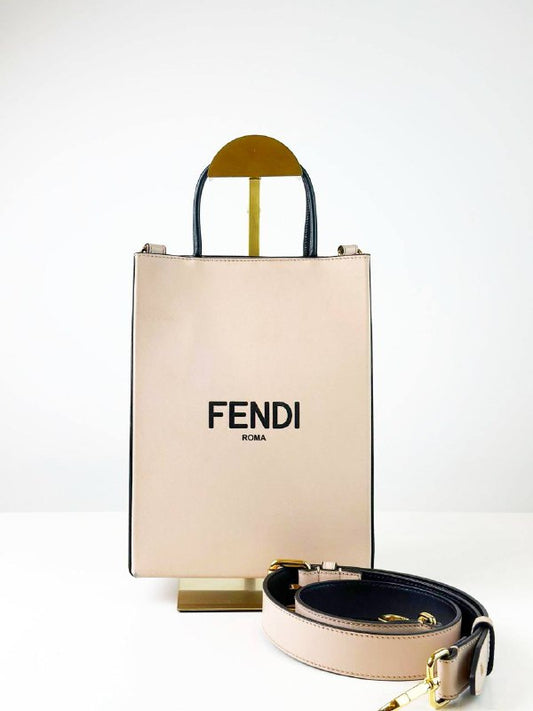FENDI VERTICAL PINK SHOPPING TOTE BAG