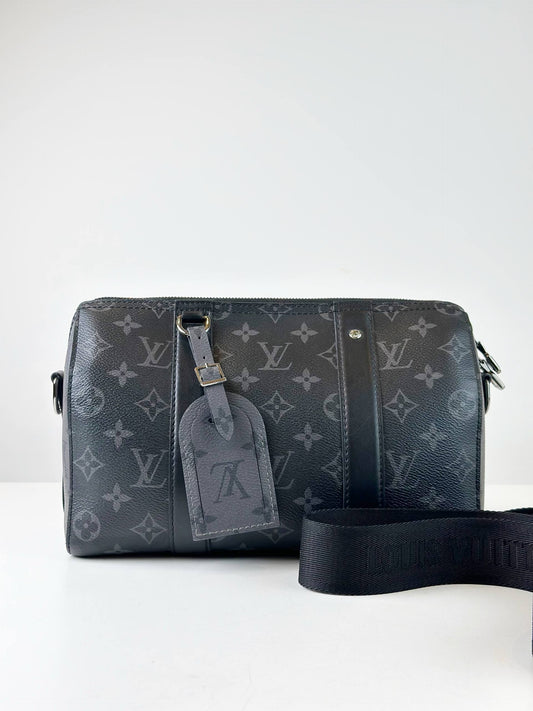 LOUIS VUITTON CITY KEEPALL 27 BLACK CROSSBODY BAG