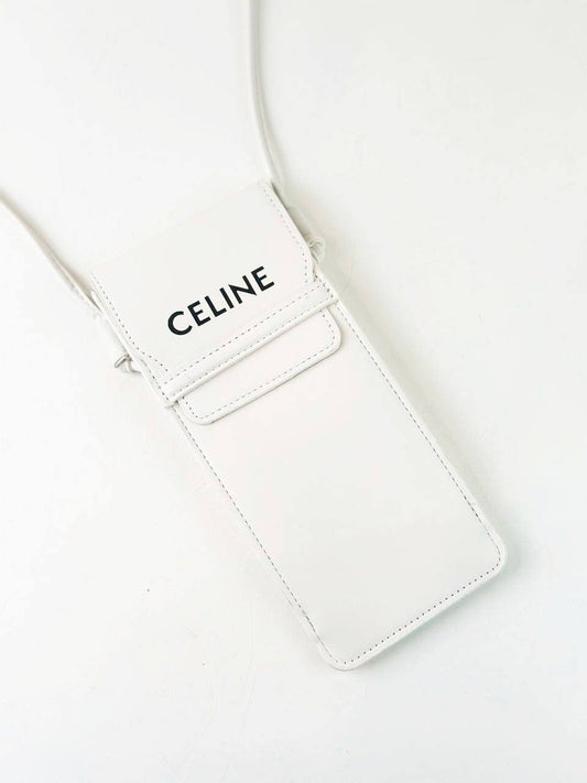 CELINE WHITE POUCH CROSSBODY BAG