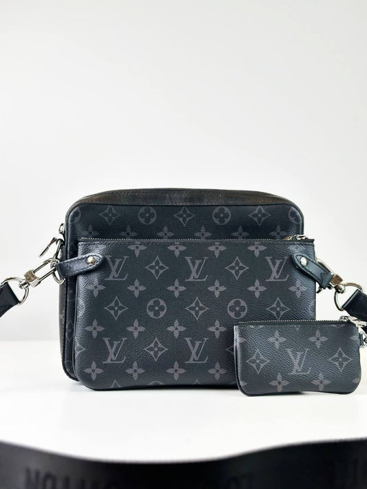 LOUIS VUITTON TRIO MONOGRAM ECLIPSE DUO MESSENGER BAG