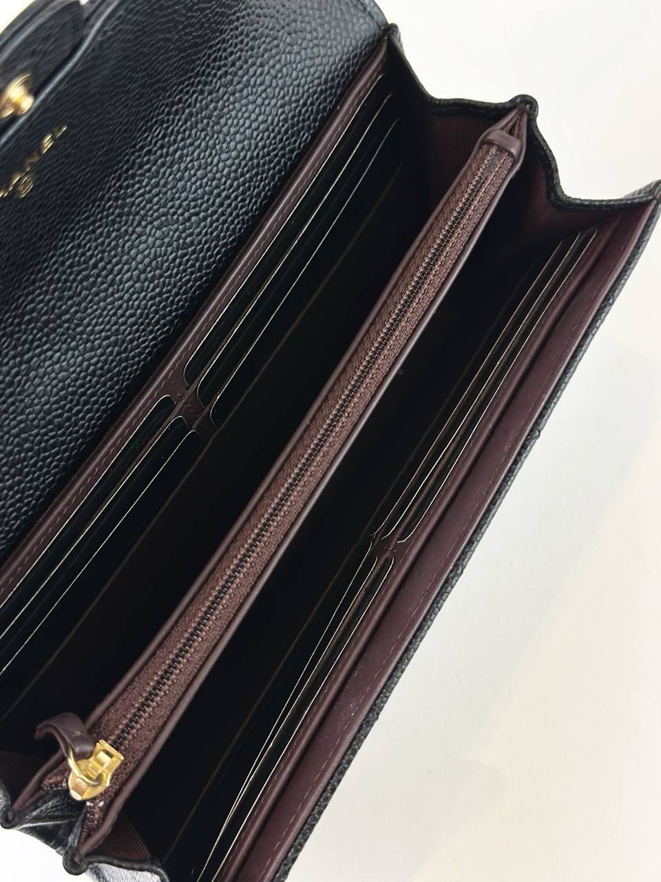 CHANEL CLASSIC FLAP BLACK CAVIAR LONG WALLET GHW