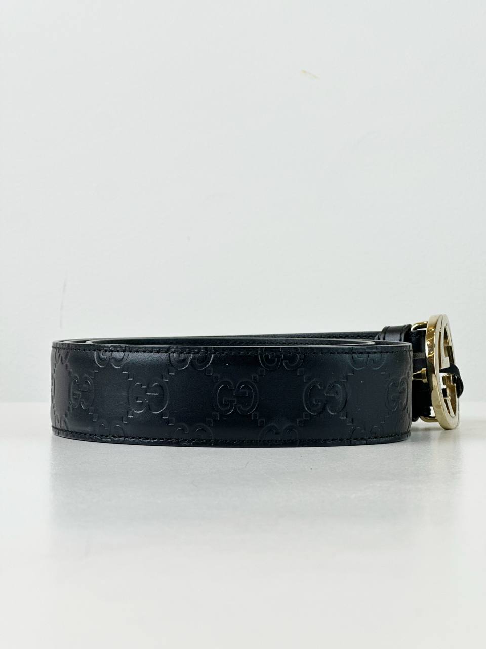 GUCCI GUCCISSIMA INTERLOCKING BLACK BELT
