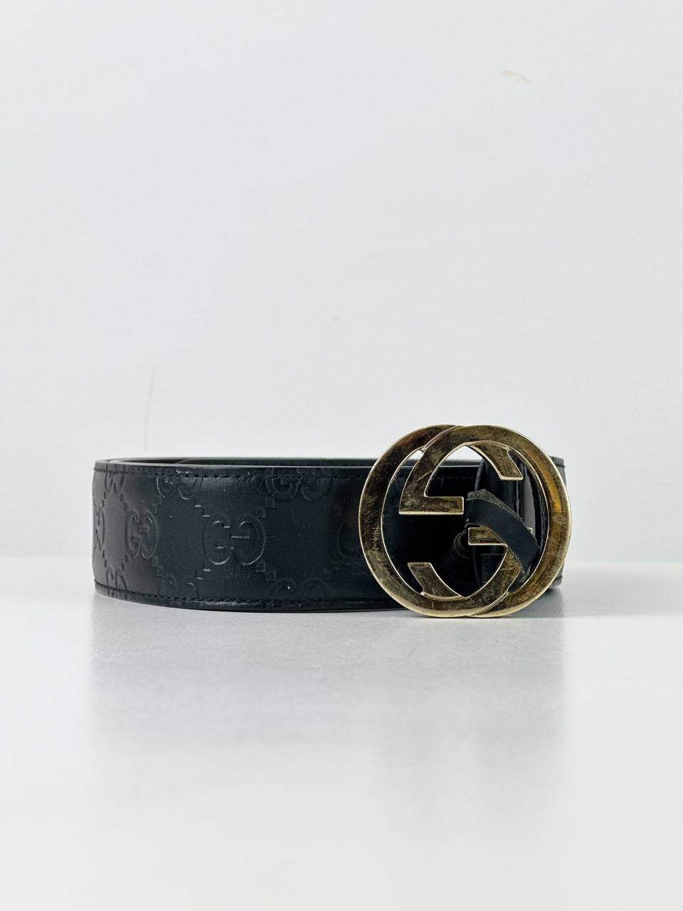 GUCCI GUCCISSIMA INTERLOCKING BLACK BELT