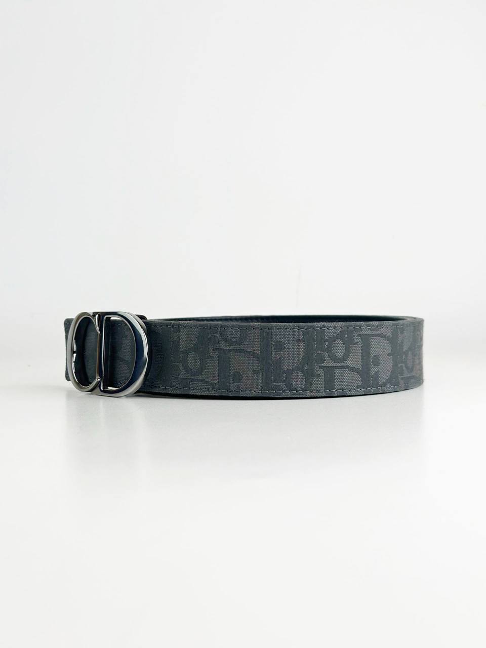 DIOR CD BUCKLE GREY OBLIQUE BELT