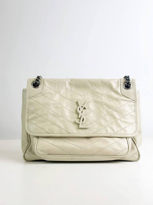 YSL NIKI CREAM MEDIUM CHAIN SHOULDER BAG