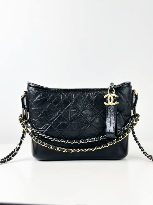 CHANEL GABRIELLE HOBO BLACK SMALL SHOULDER BAG