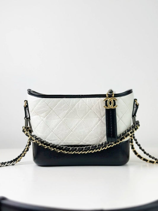 CHANEL GABRIELLE HOBO WHITE SMALL SHOULDER BAG
