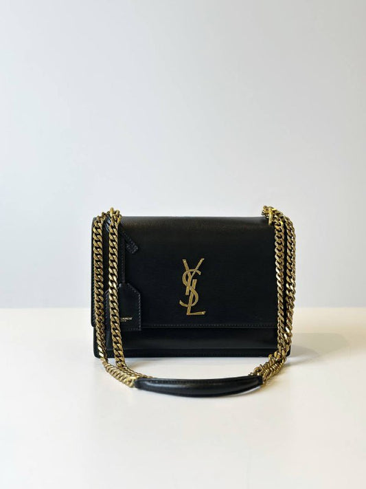 YSL Black & Gold Kate bag Medium Size