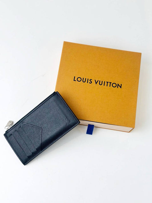 LOUIS VUITTON TAIGA BLACK COIN CARD HOLDER
