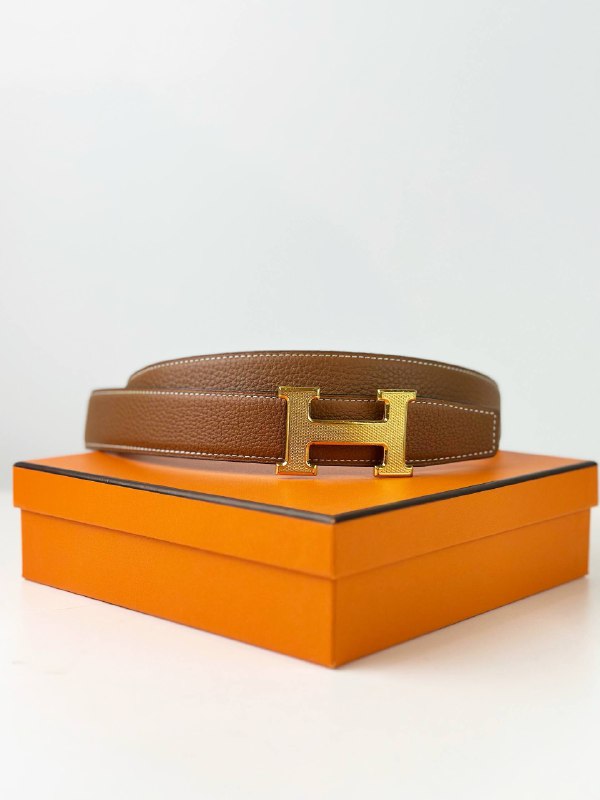 HERMES H TOUAREG REVERSIBLE LEATHER GOLD BELT