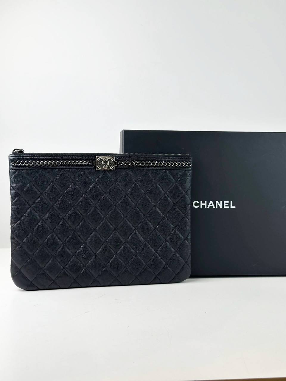 CHANEL LE BOY O CASE CLUTCH