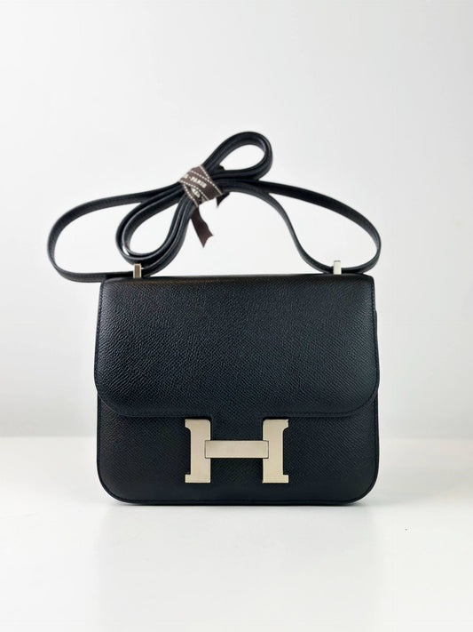 HERMES CONSTANCE 24 BLACK HANDBAG PHW