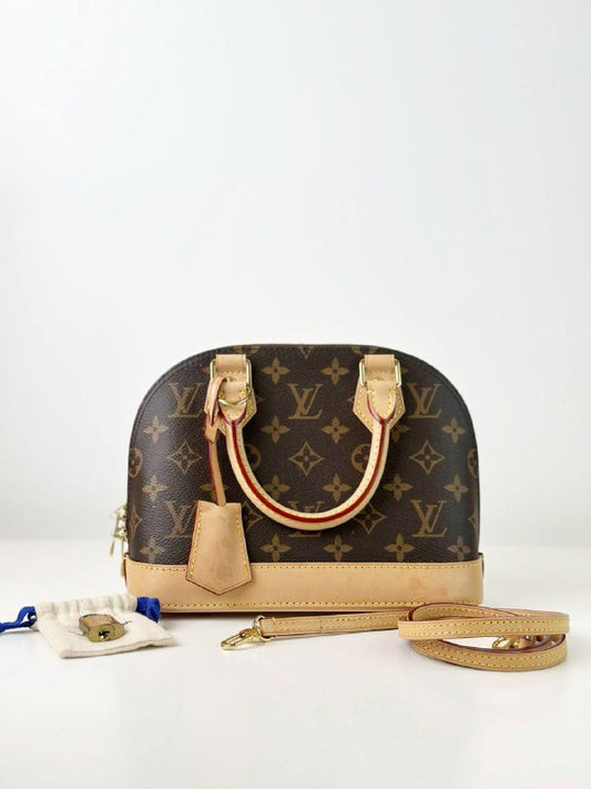 LOUIS VUITTON MONOGRAM ALMA BB HANDBAG WITH STRAP