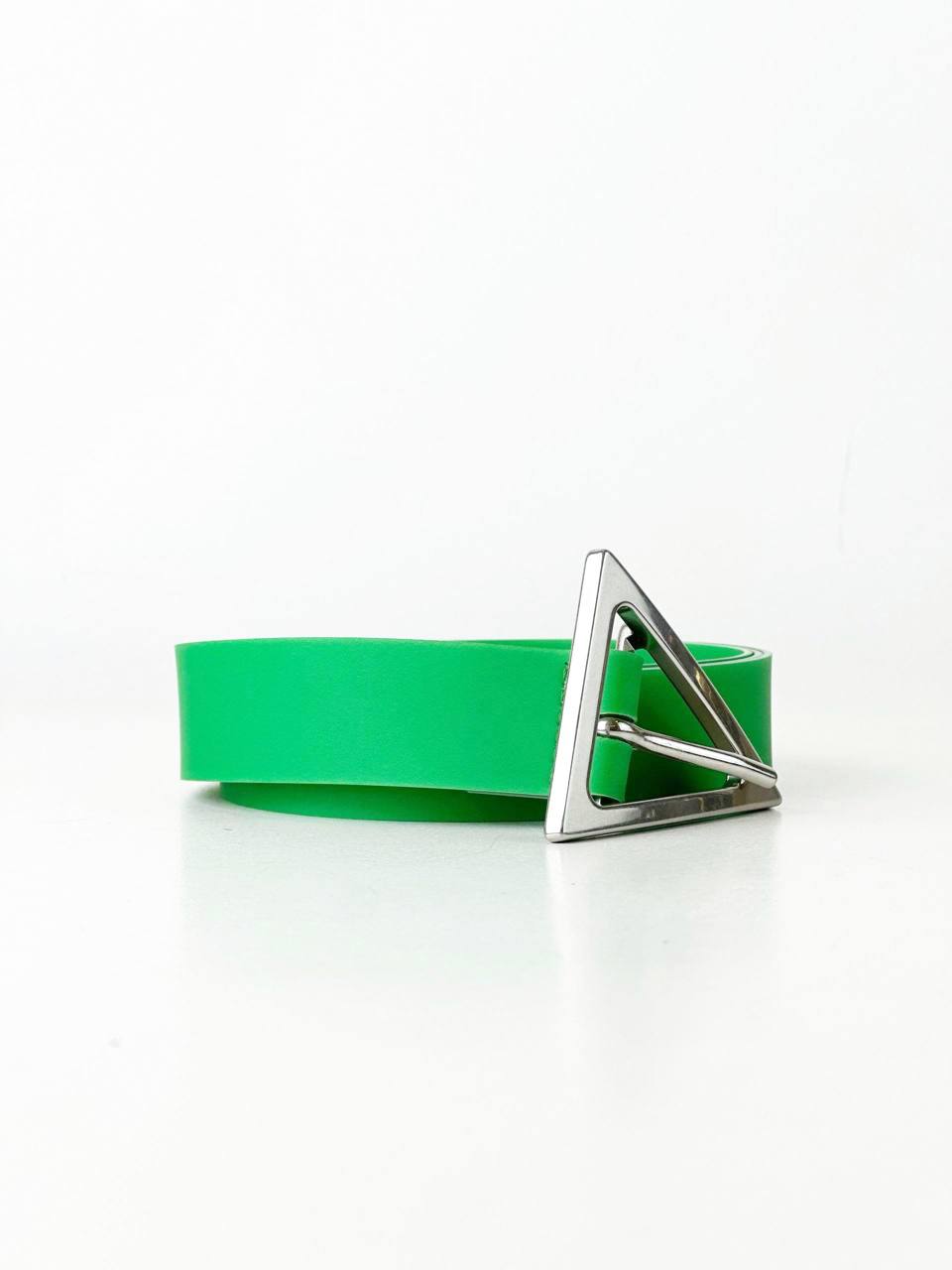 BOTTEGA VENETA TRIANGLE BUCKLE GREEN BELT