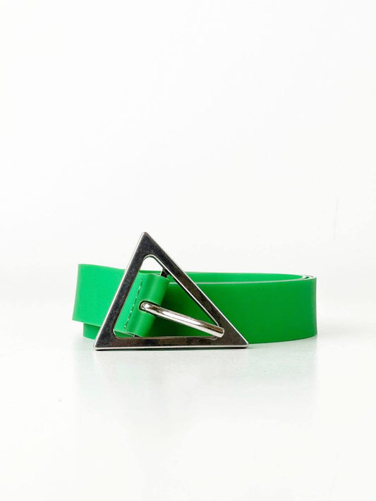 BOTTEGA VENETA TRIANGLE BUCKLE GREEN BELT