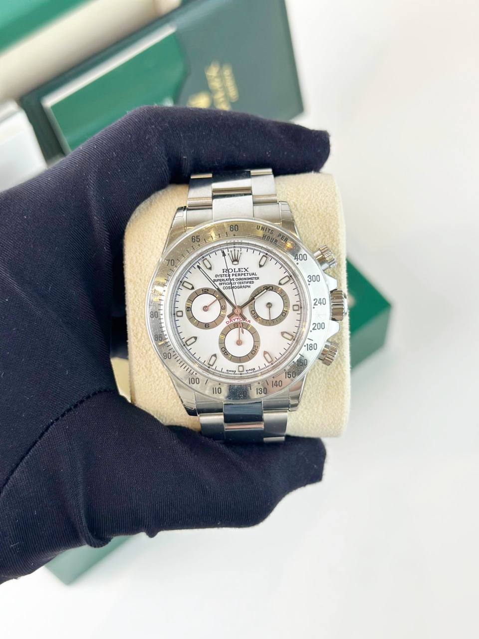 ROLEX DAYTONA COSMOGRAPH WHITE DIAL STAINLESS STEEL AUTOMATIC WATCH