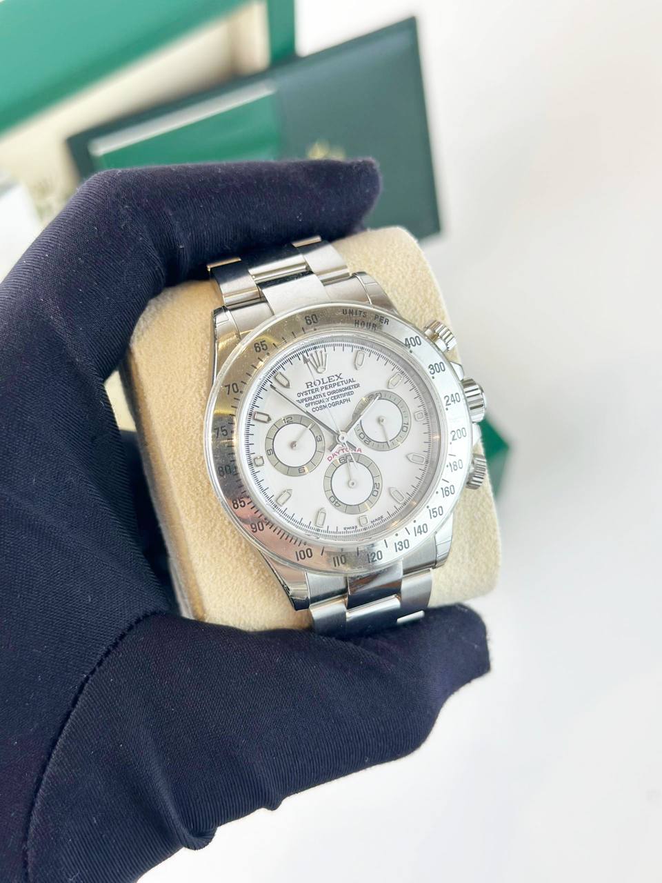 ROLEX DAYTONA COSMOGRAPH WHITE DIAL STAINLESS STEEL AUTOMATIC WATCH