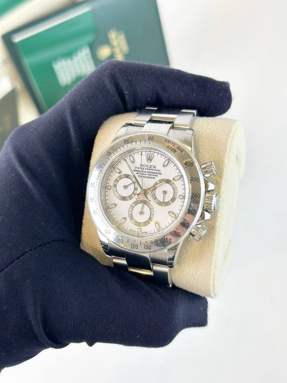 ROLEX DAYTONA COSMOGRAPH WHITE DIAL STAINLESS STEEL AUTOMATIC WATCH