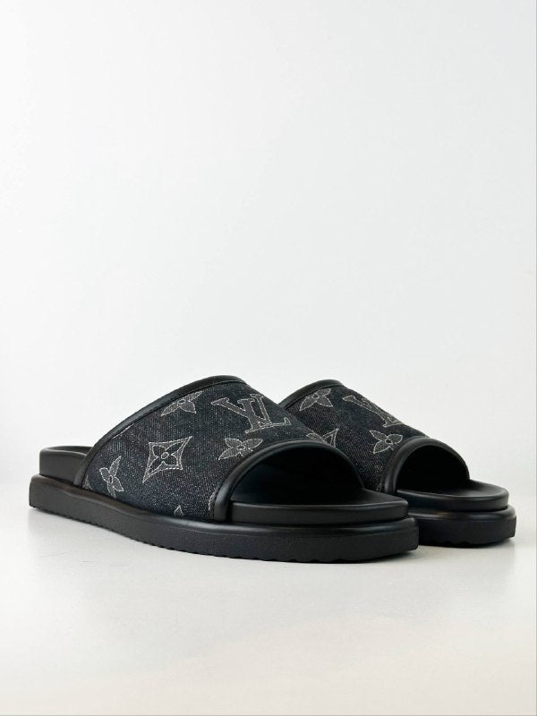 LOUIS VUITTON MIAMI MULE BLACK SLIPPERS