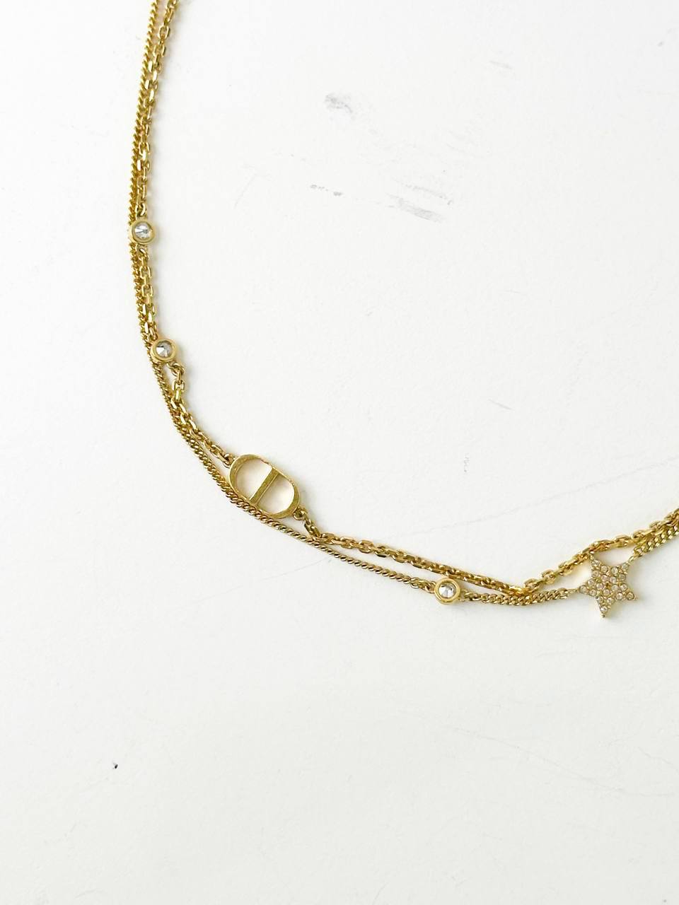 DIOR PETIT CD DOUBLE NECKLACE GHW