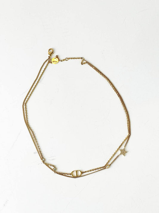 DIOR PETIT CD DOUBLE NECKLACE GHW