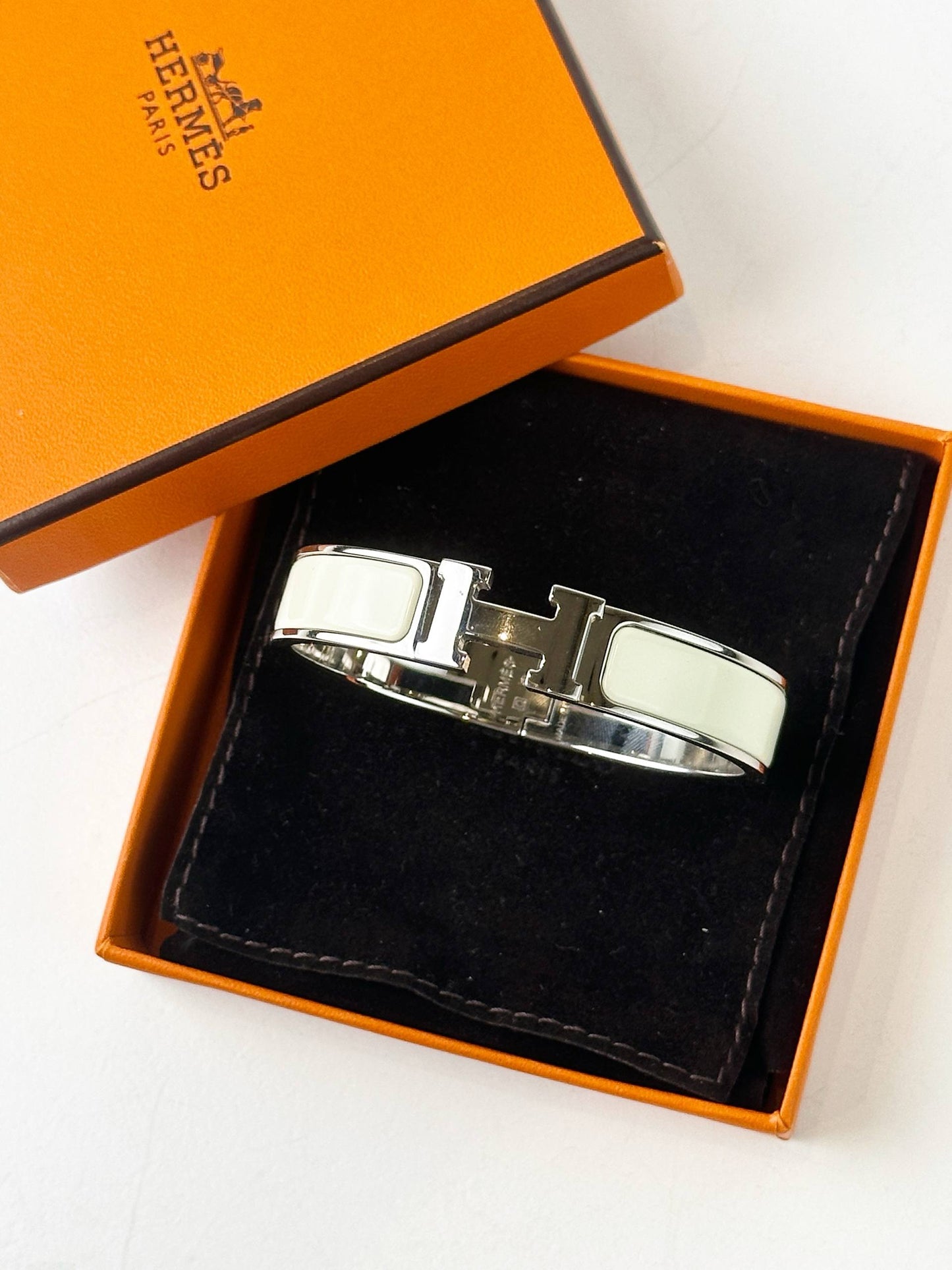 HERMES CLIC CLAC H CREAM BRACELET