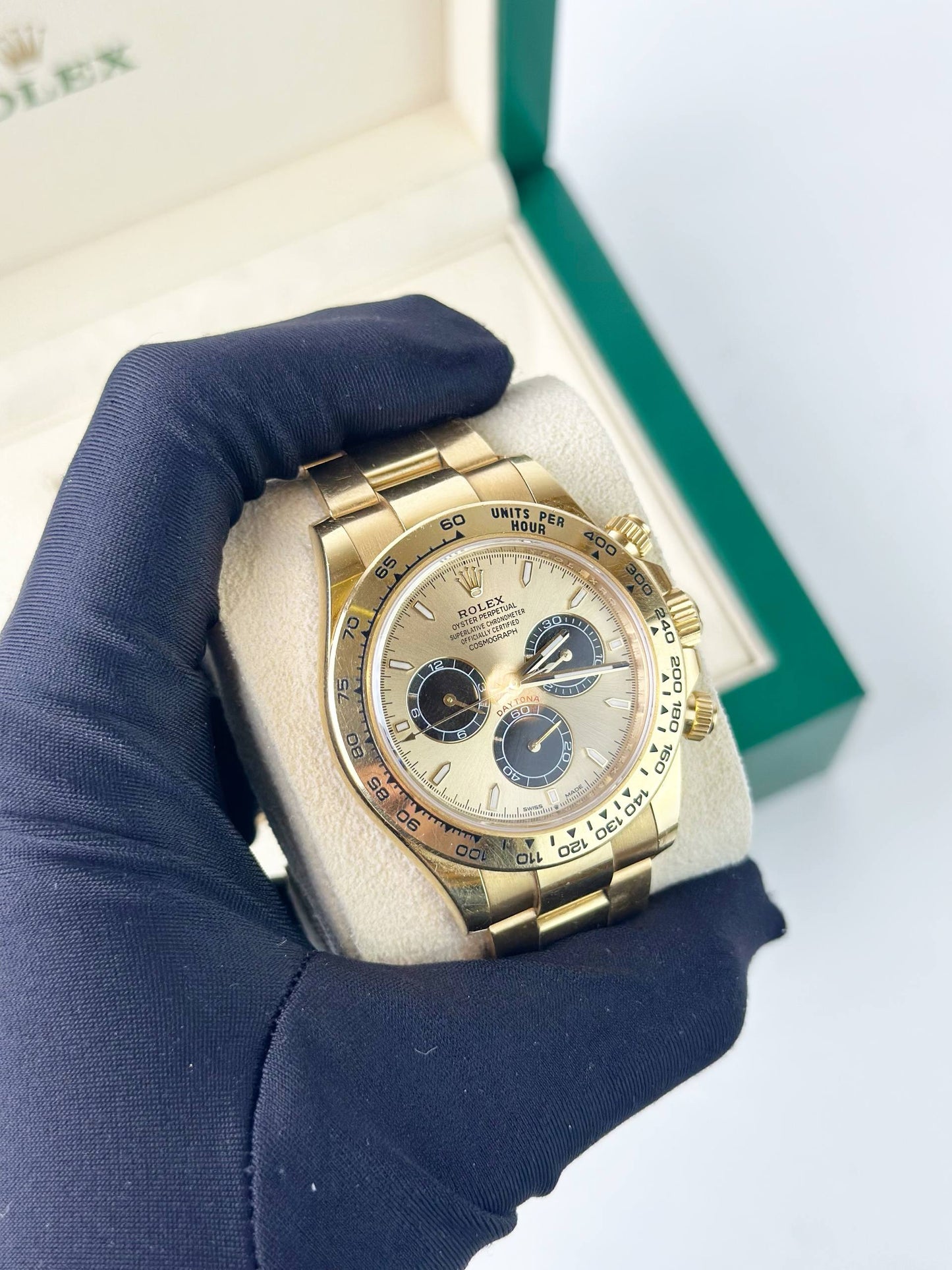 ROLEX DAYTONA COSMOGRAPH GOLD DIAL 18K YELLOW GOLD AUTOMATIC WATCH