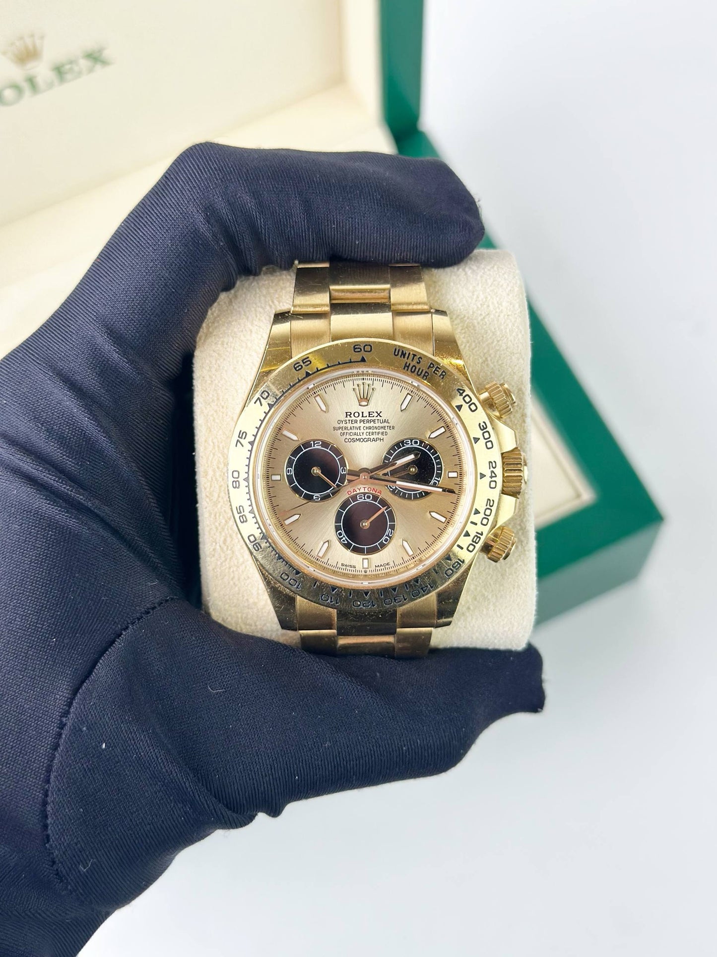 ROLEX DAYTONA COSMOGRAPH GOLD DIAL 18K YELLOW GOLD AUTOMATIC WATCH
