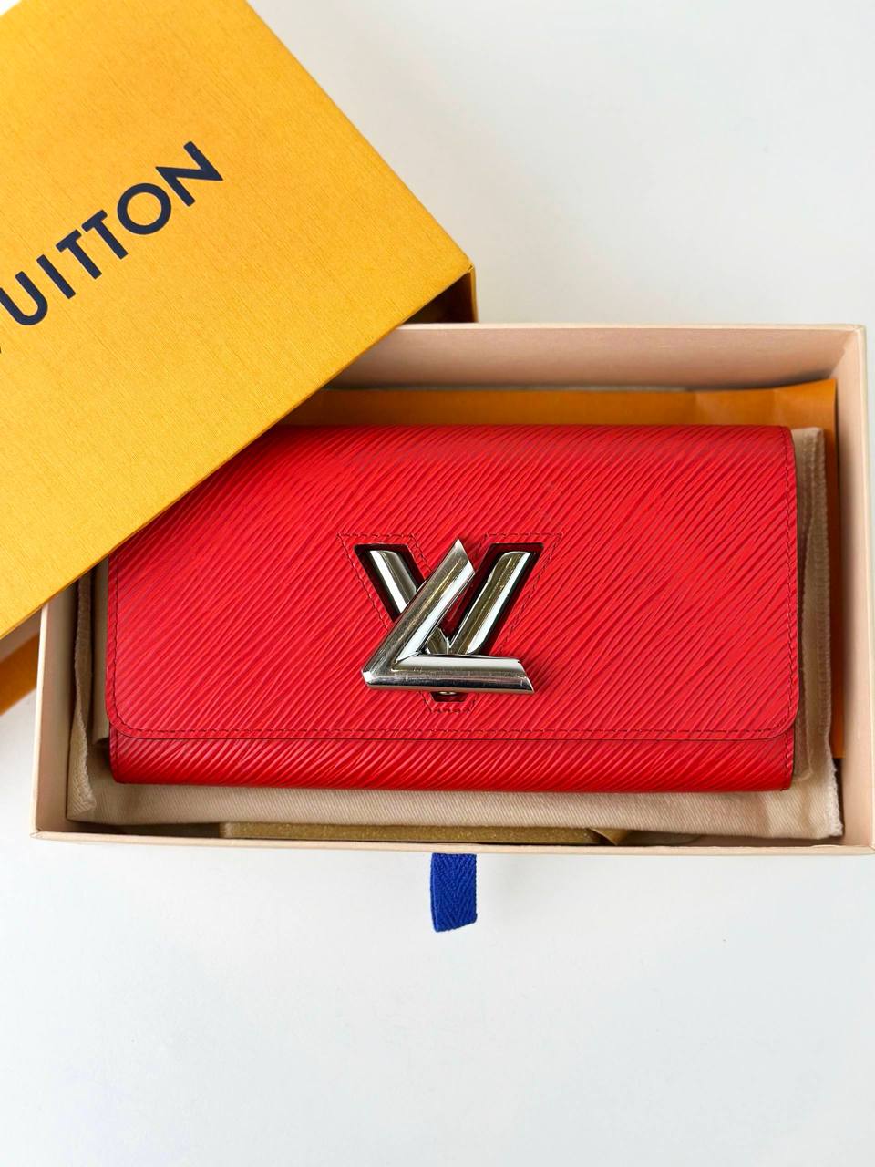 LOUIS VUITTON TWIST RED EPI LEATHER LONG FLAP WALLET SHW