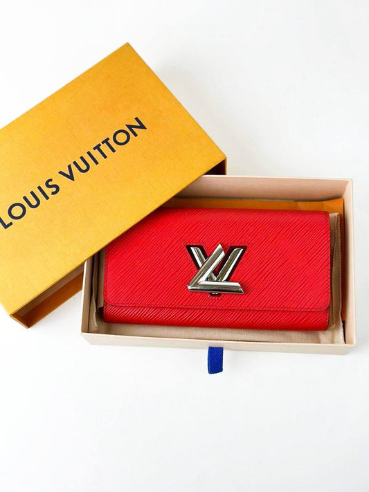 LOUIS VUITTON TWIST RED EPI LEATHER LONG FLAP WALLET SHW