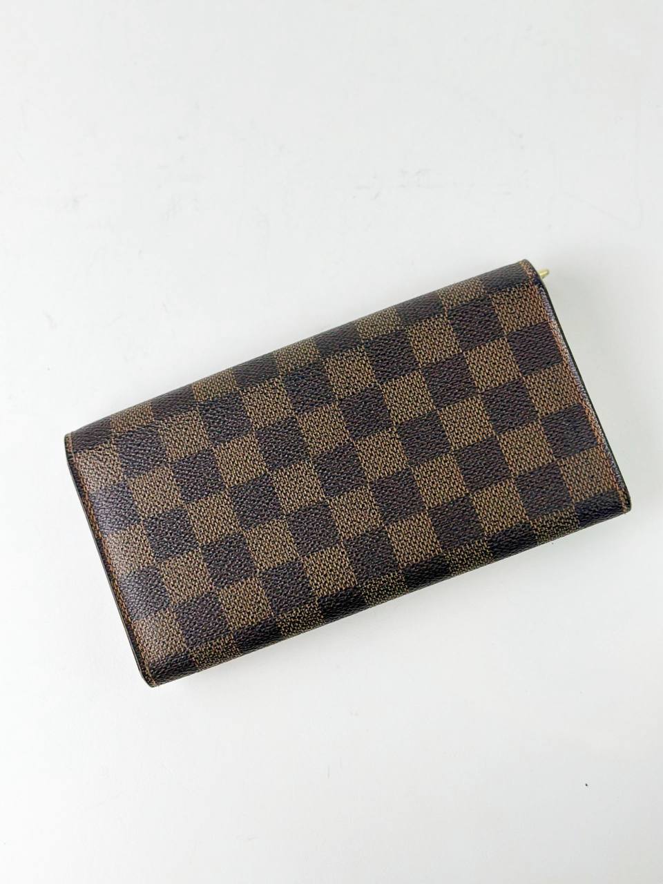 LOUIS VUITTON SARAH DAMIER EBENE LONG FLAP WALLET