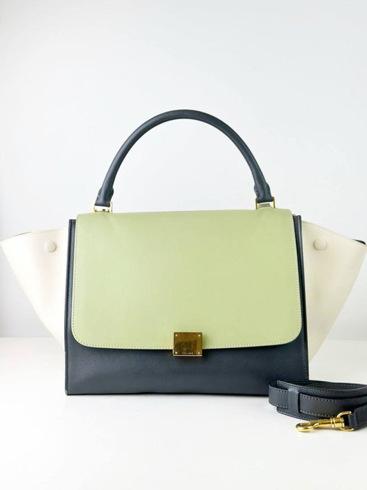 CELINE TRAPEZE TRICOLOR HANDBAG WITH STRAP