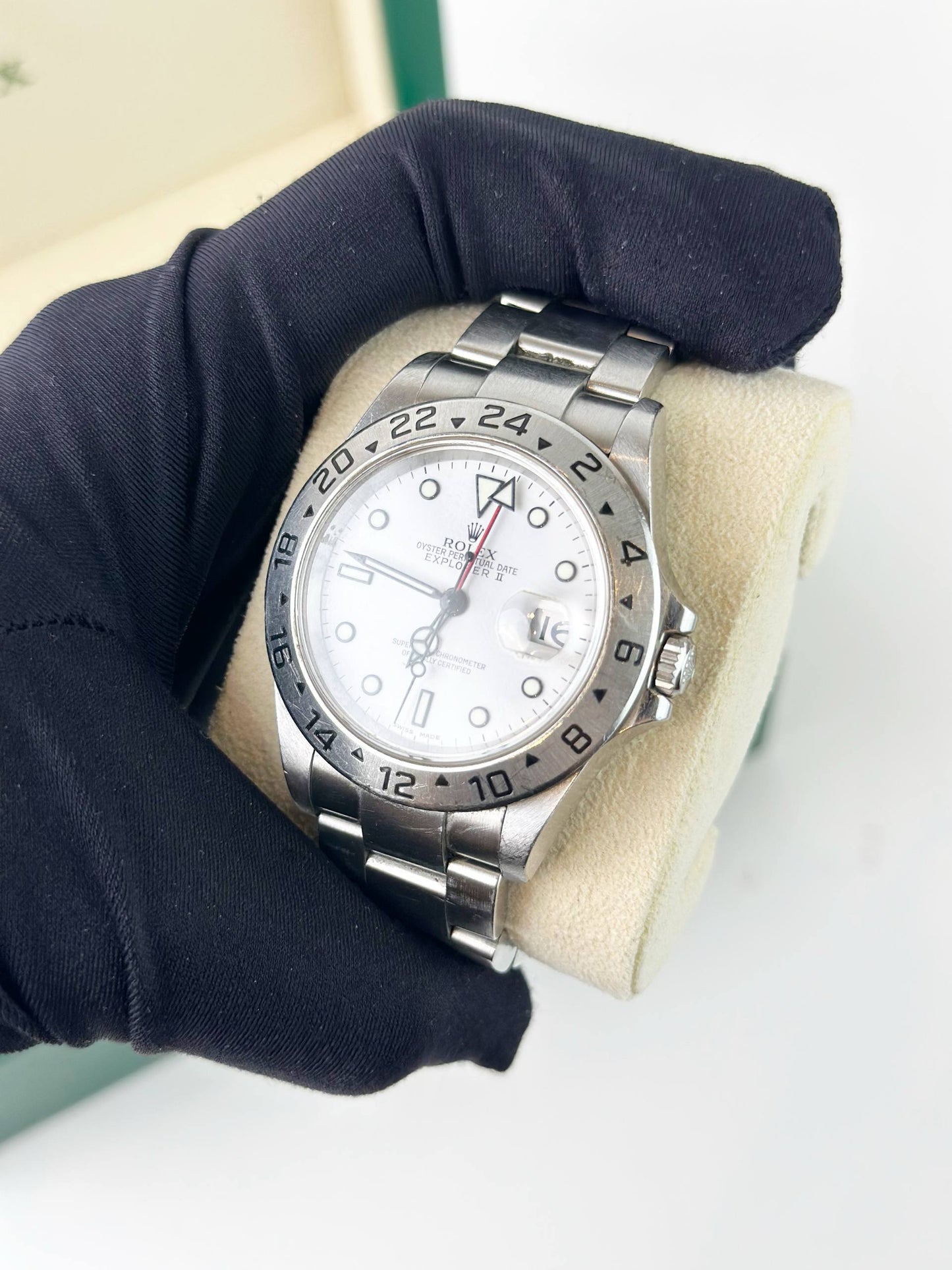 ROLEX EXPLORER II WHITE DIAL STAINLESS STEEL AUTOMATIC WATCH