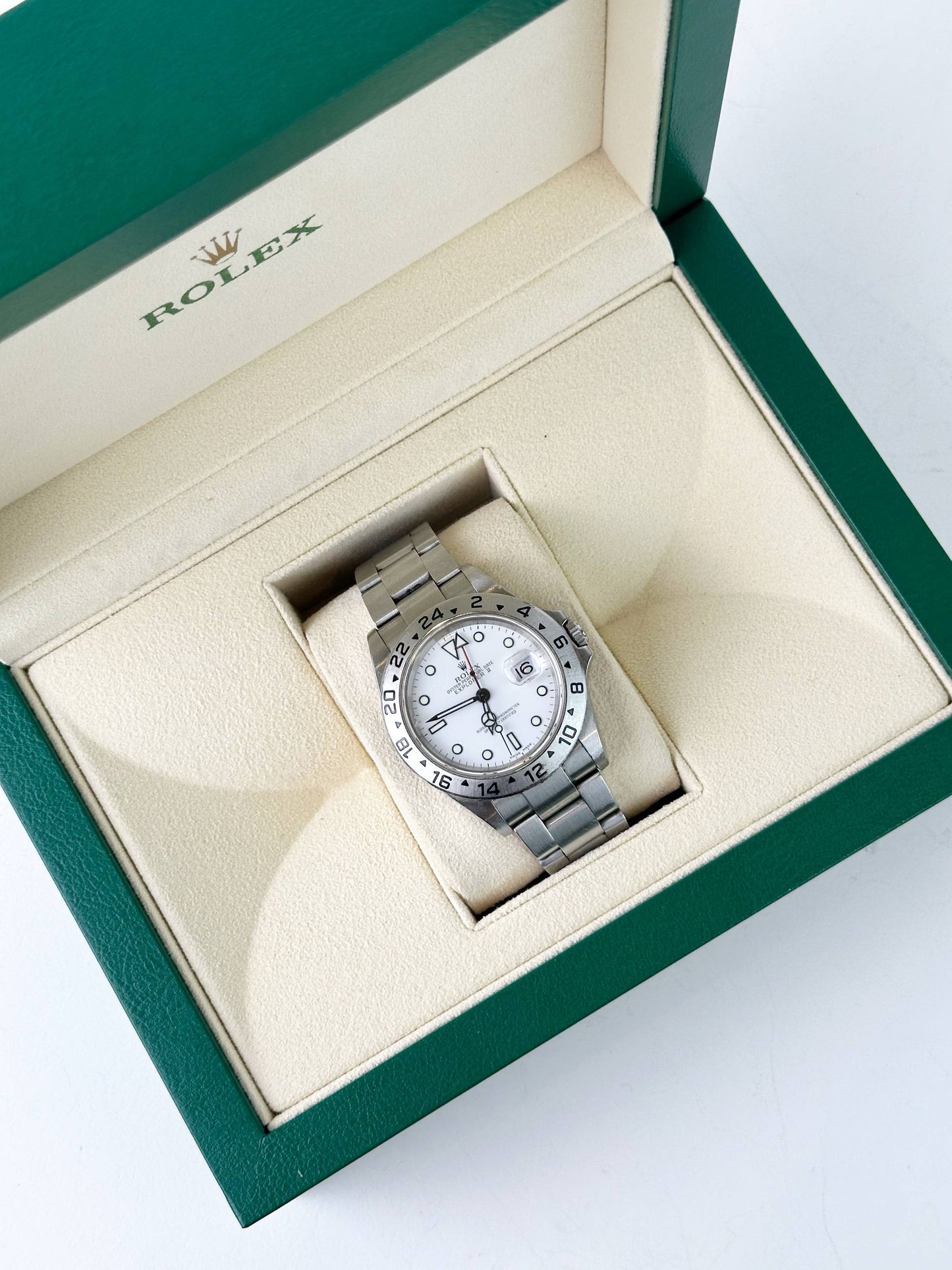 ROLEX EXPLORER II WHITE DIAL STAINLESS STEEL AUTOMATIC WATCH
