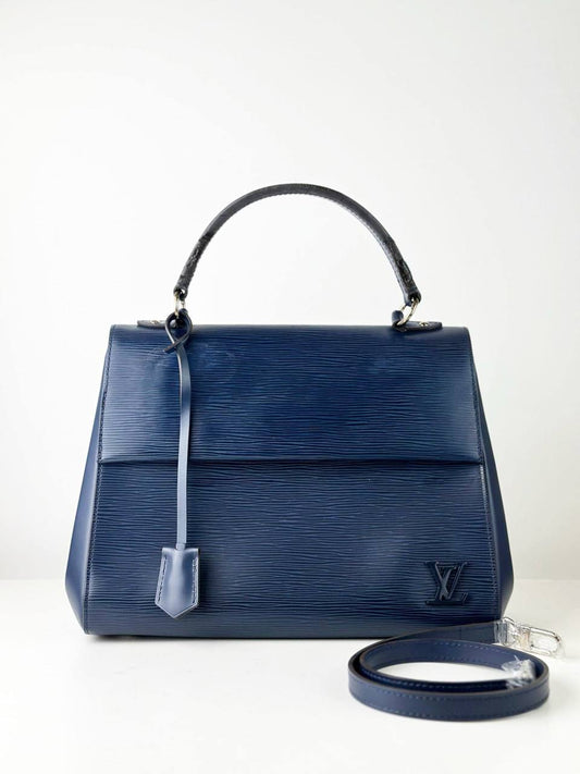 LOUIS VUITTON CLUNY MM BLUE EPI LEATHER HANDBAG WITH STRAP