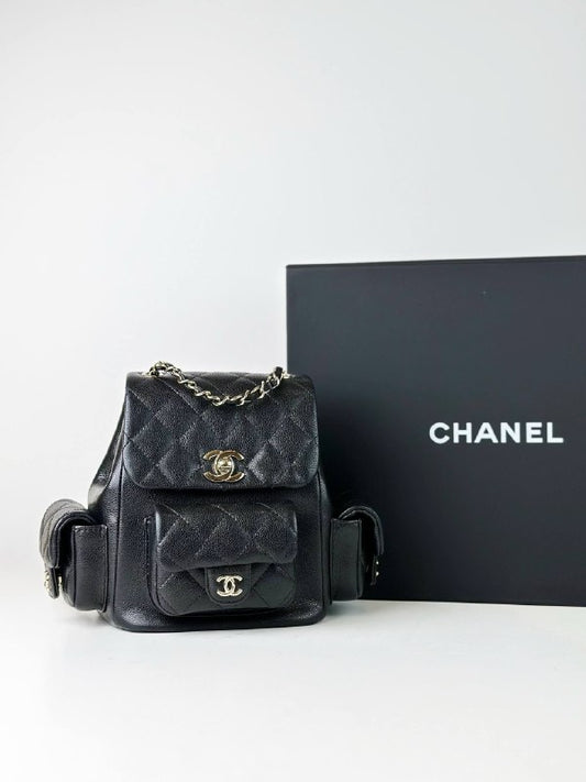 CHANEL 23K DUMA MULTI-POCKET BLACK BACKPACK