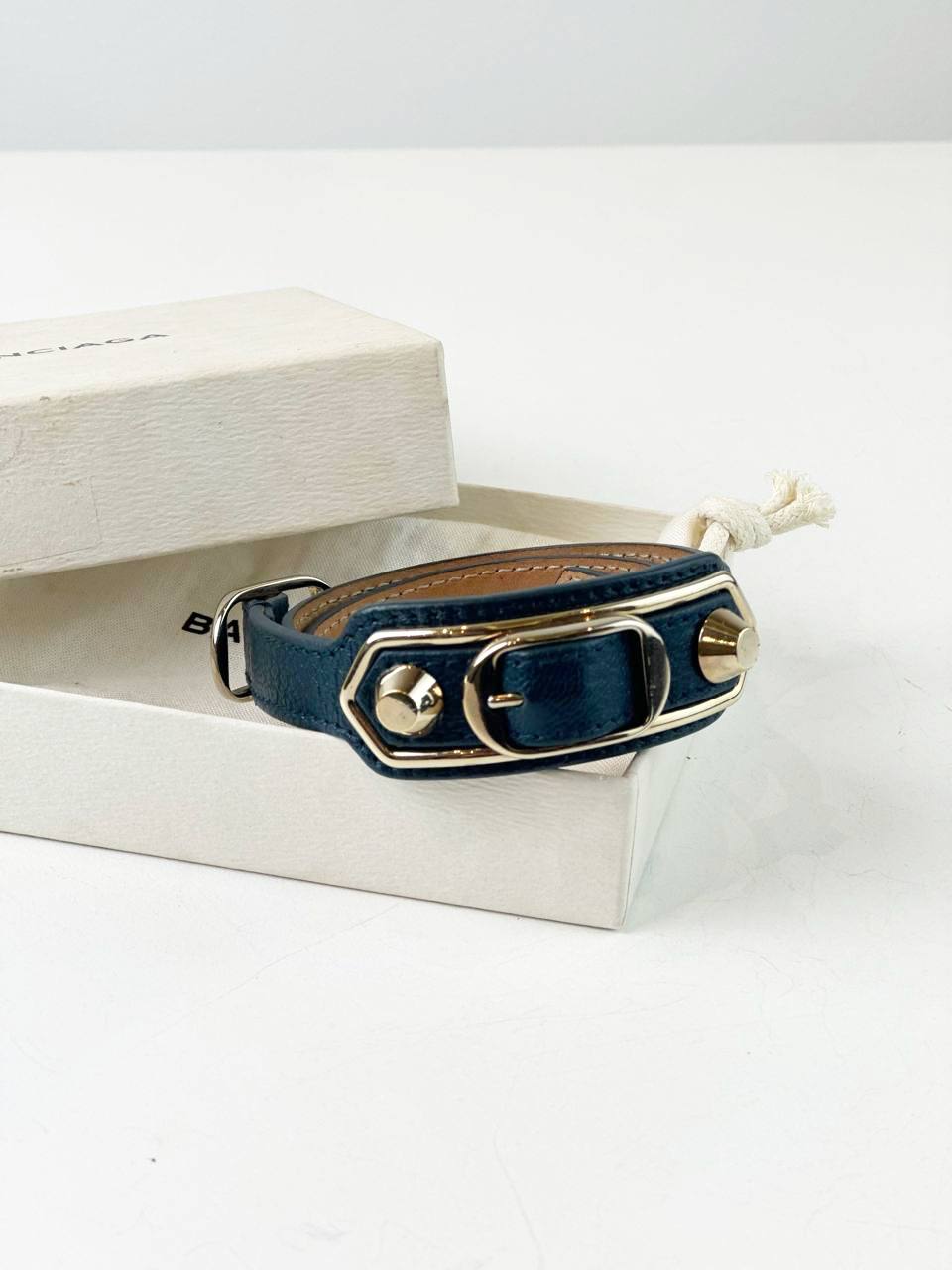 BALENCIAGA TRIPLE TOUR WRAP BLUE BRACELET GHW