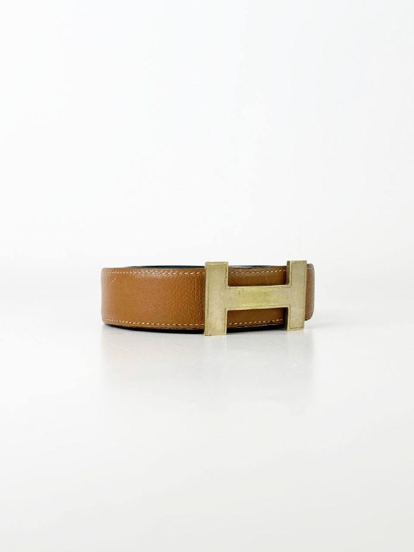 HERMES H TOUAREG GOLD REVERSIBLE LEATHER BELT