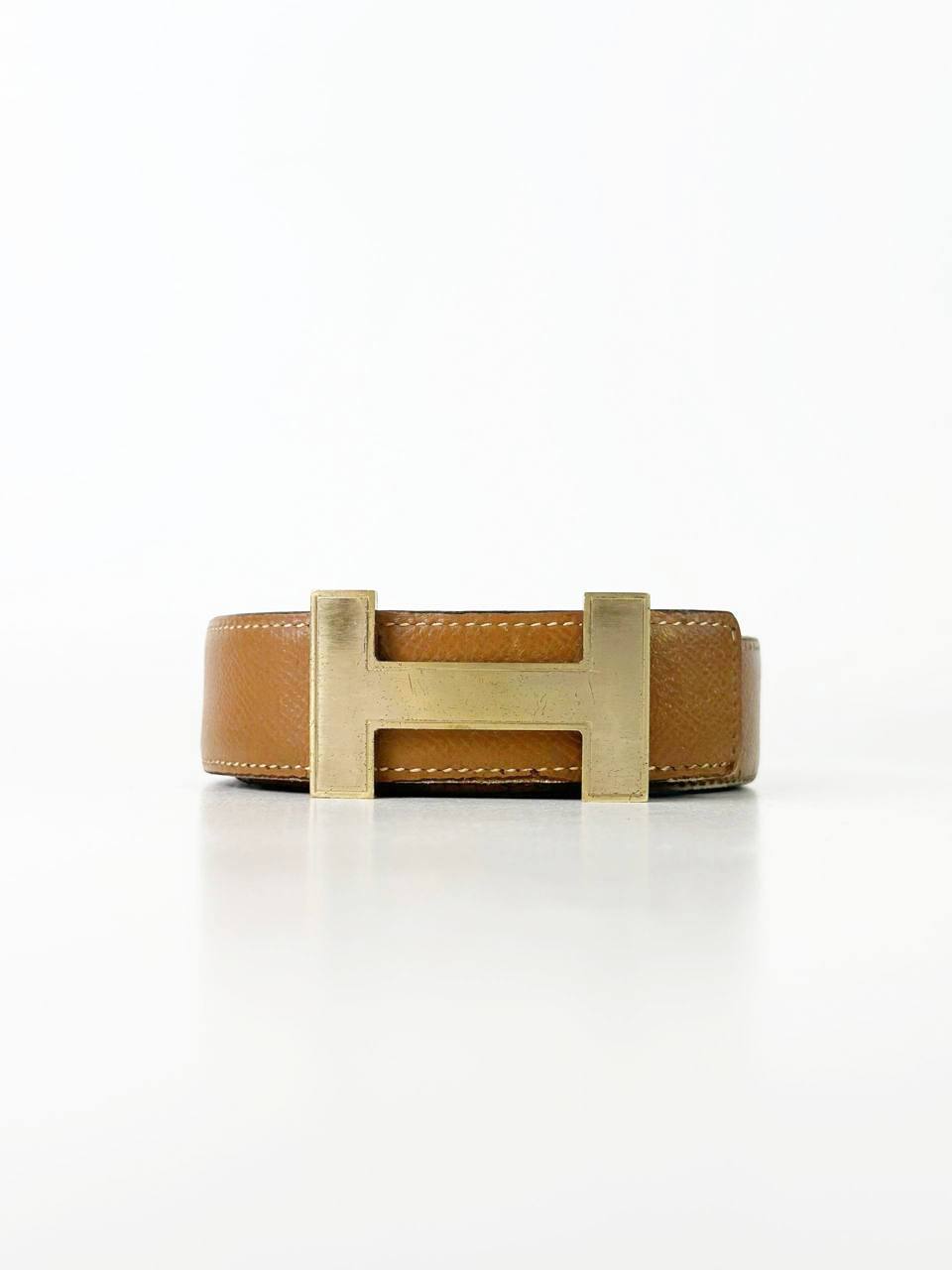 HERMES H TOUAREG GOLD REVERSIBLE LEATHER BELT