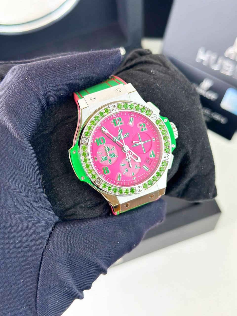 HUBLOT BIG BANG POP ART STEEL APPLE AUTOMATIC WATCH