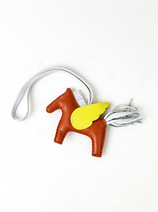 HERMES RODEO PEGASE CORNALINE BLEU BRUME LIME BAG CHARM