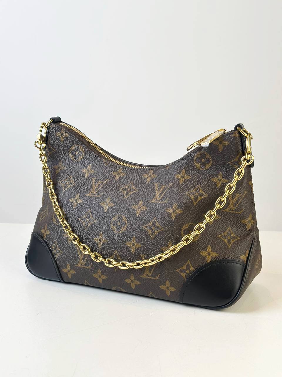 LOUIS VUITTON MONOGRAM BOULOGNE NM BLACK LEATHER SHOULDER BAG WITH STRAP