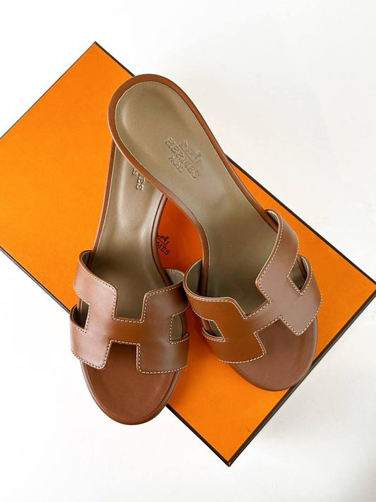 HERMES OASIS BROWN SANDALS