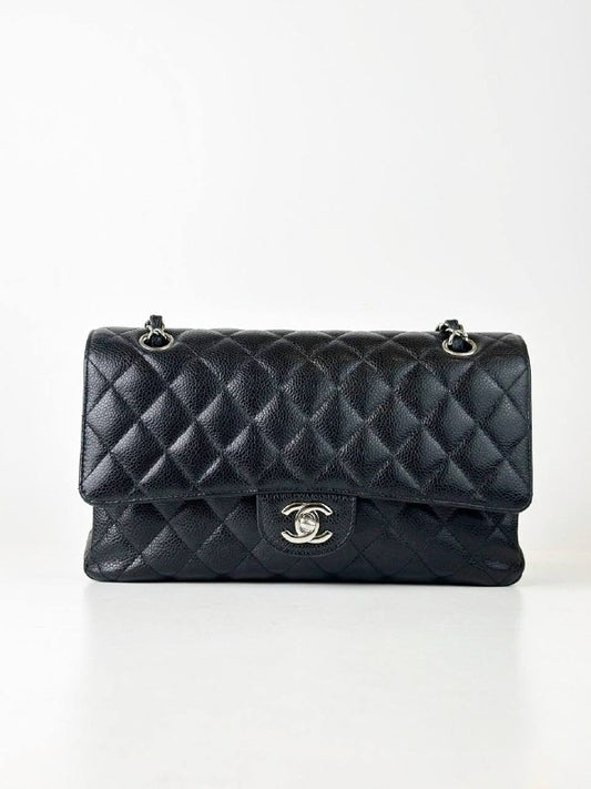 CHANEL CLASSIC FLAP CAVIAR BLACK MEDIUM SHOULDER BAG SHW