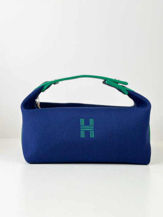 HERMES BRIDE A BRAC BLUE SMALL POUCH
