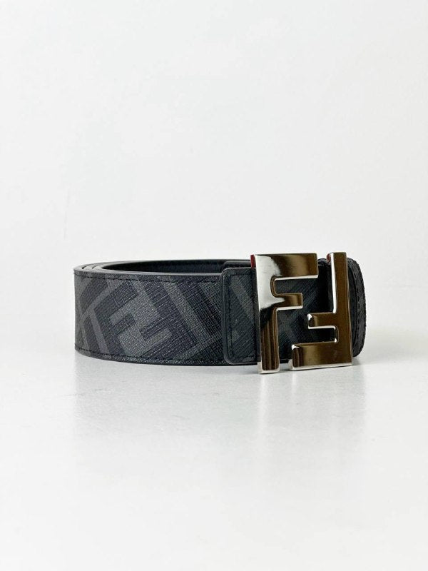 FENDI ZUCCA FF BLACK REVERSIBLE BELT